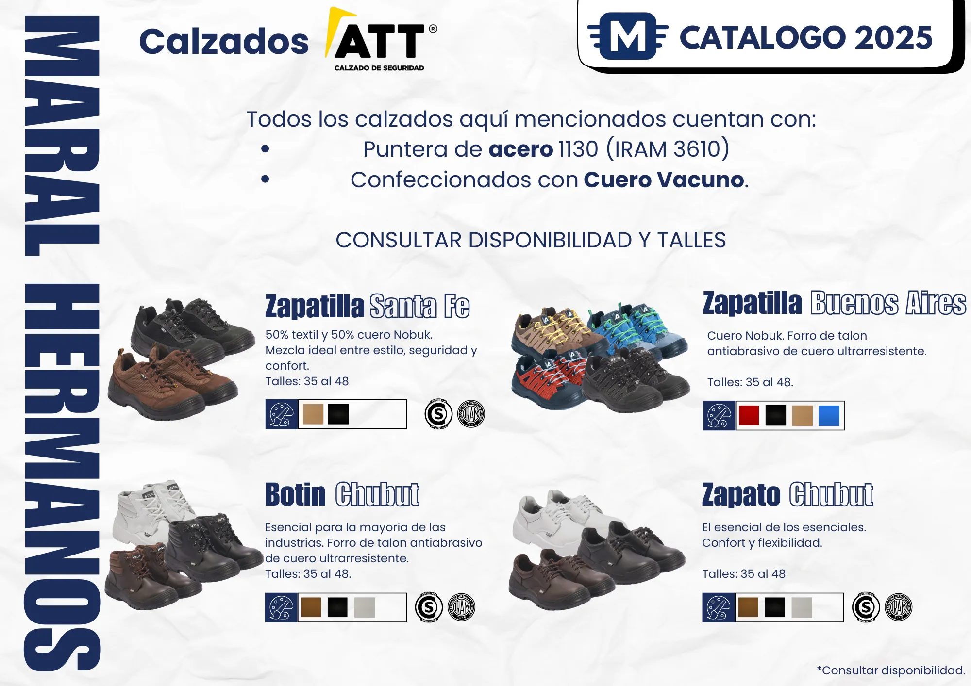 Página izquierda del catálogo - calzado e indumentaria